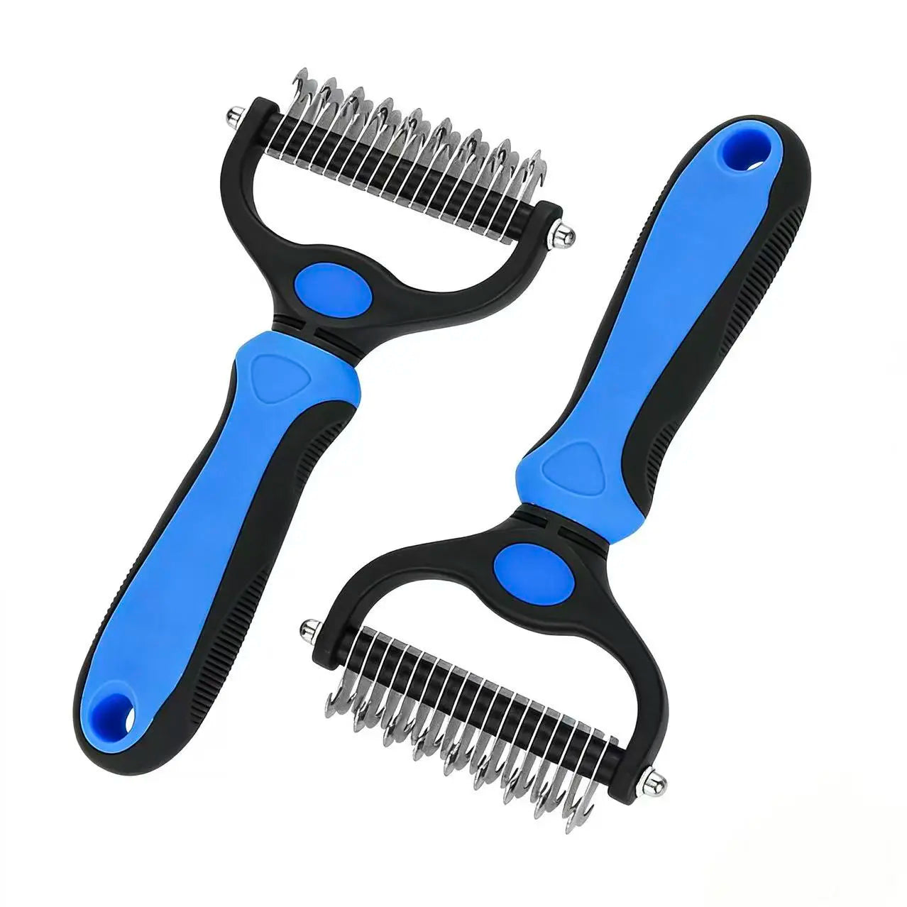 Pet Dematting Undercoat Rake for Long-Haired Dogs &amp; Cats, Double-Sided Grooming Comb for Loose Fur and Light Tangles, Routine Pet Coat Care Tool, Results May Vary by Coat Type