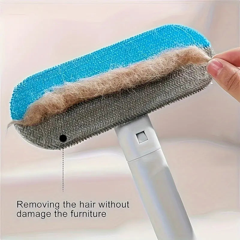 Upgraded Reusable Pet Hair Remover Brush – Extra-Long Handle Lint Cleaner for Dog &amp; Cat Hair, Washable Multi-Surface Tool for Furniture, Bedding, Clothes &amp; Car Interiors