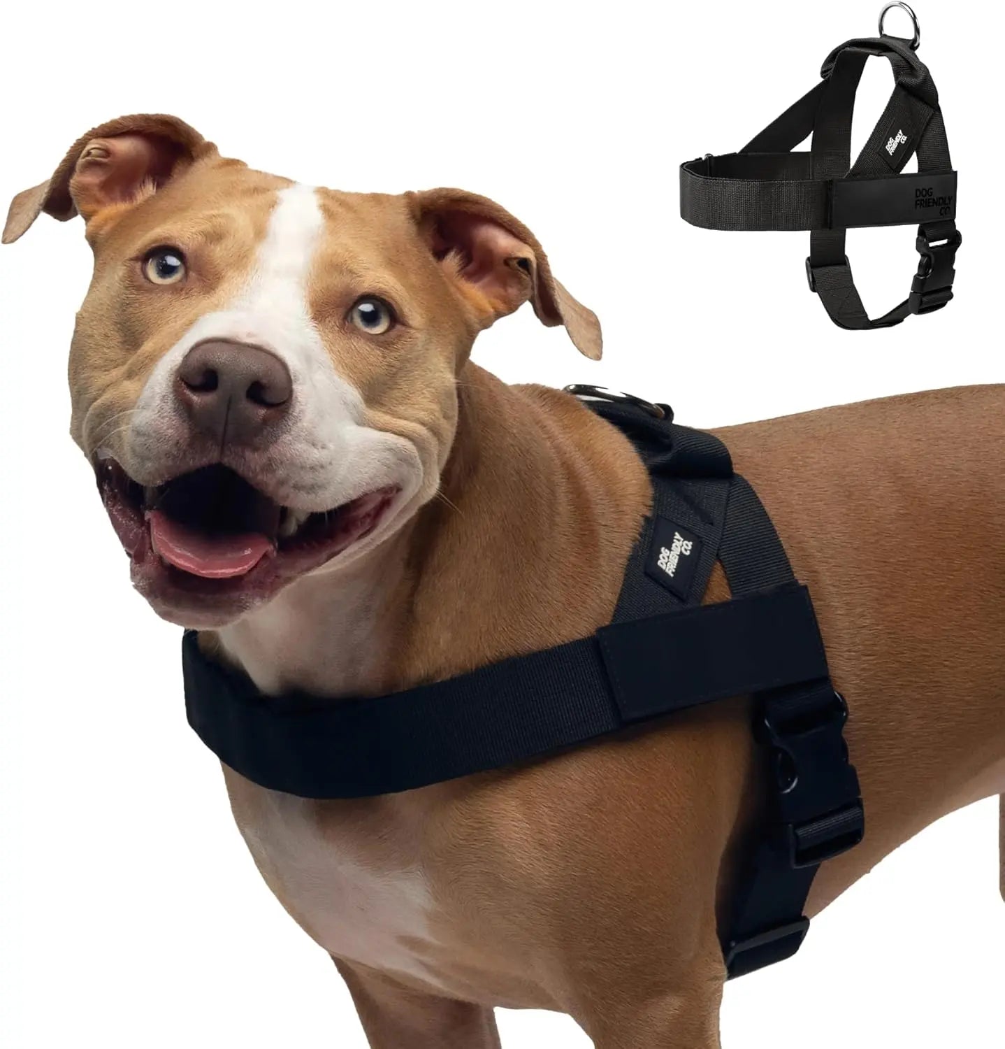 No-Pull Dog Harness Adjustable features built-in grab handle, heavy-duty D-ring, and customizable fit for all dogs.