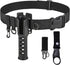 Adjustable Fishing Wading Belt with Rod Holder for Fly, Surf, and Spinning Pole Tackle (Black)