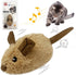 Automated Interactive Cat Toy Mouse with Furry Tail - Electronic Squeaky Toy for Indoor/Outdoor Kittens (Brown-Ear)