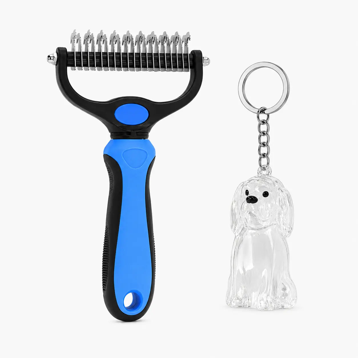 Pet Dematting Undercoat Rake for Long-Haired Dogs &amp; Cats, Double-Sided Grooming Comb for Loose Fur and Light Tangles, Routine Pet Coat Care Tool, Results May Vary by Coat Type