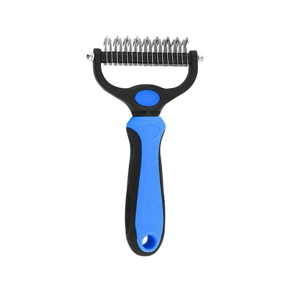 Pet Dematting Undercoat Rake for Long-Haired Dogs &amp; Cats, Double-Sided Grooming Comb for Loose Fur and Light Tangles, Routine Pet Coat Care Tool, Results May Vary by Coat Type