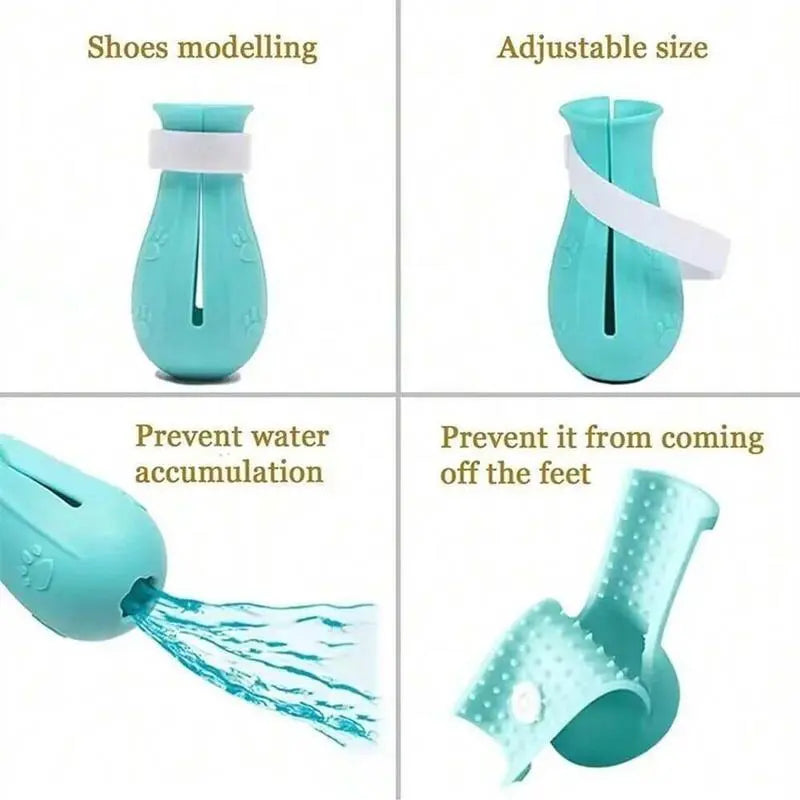 Cat Bathing Footwear – Set of 4 Pairs, Silicone Paw Protectors for Grooming Essentials in Dogs and Cats – Safeguards Paws During Baths, Prevents Scratching, Safe and Reliable.