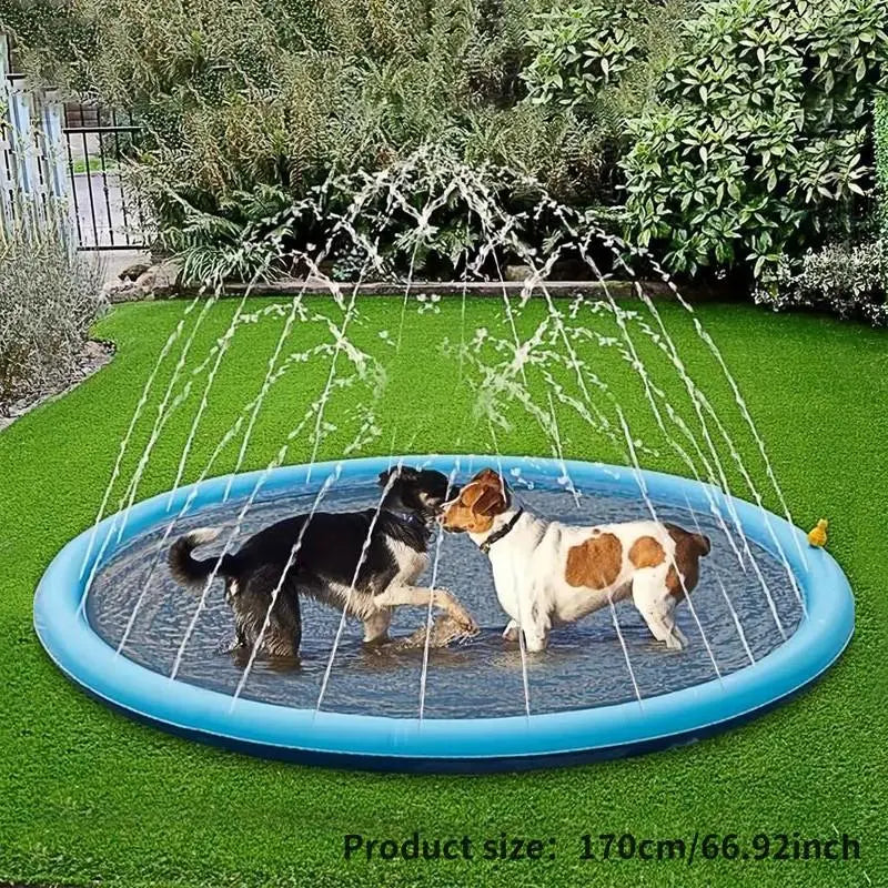Professional Outdoor Pet Splash Pad - Portable Non-Slip Water Sprinkler for Bathing and Play