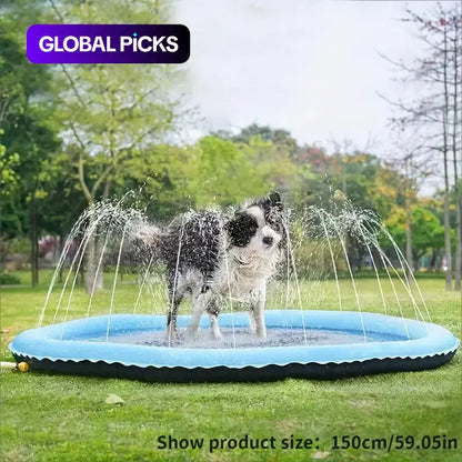 Professional Outdoor Pet Splash Pad - Portable Non-Slip Water Sprinkler for Bathing and Play