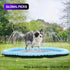 Outdoor Dog Splash Pad Sprinkler in a garden with a dog enjoying the water spray.