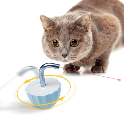 Interactive Laser Pointer Toy for Indoor Cats, Featuring Random Trajectory and Tumbler Base for Engaging Play