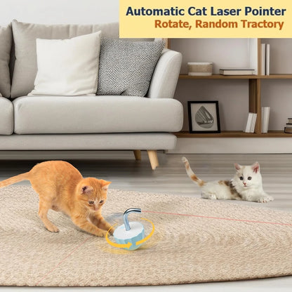 Interactive Laser Pointer Toy for Indoor Cats, Featuring Random Trajectory and Tumbler Base for Engaging Play