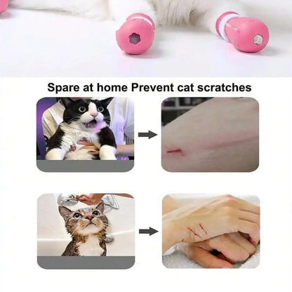 Cat Bathing Footwear – Set of 4 Pairs, Silicone Paw Protectors for Grooming Essentials in Dogs and Cats – Safeguards Paws During Baths, Prevents Scratching, Safe and Reliable.