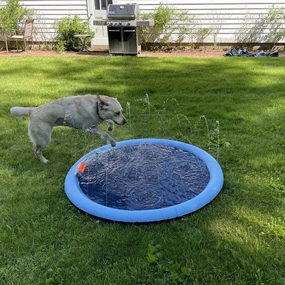 Professional Outdoor Pet Splash Pad - Portable Non-Slip Water Sprinkler for Bathing and Play