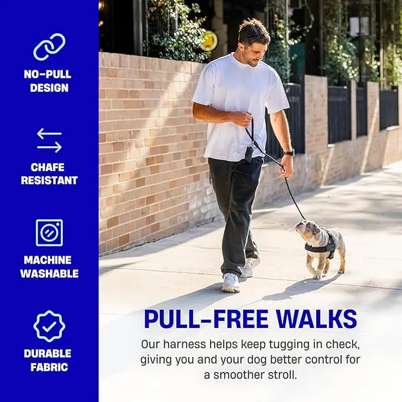 No-Pull Dog Harness Adjustable features built-in grab handle, heavy-duty D-ring, and customizable fit for all dogs.
