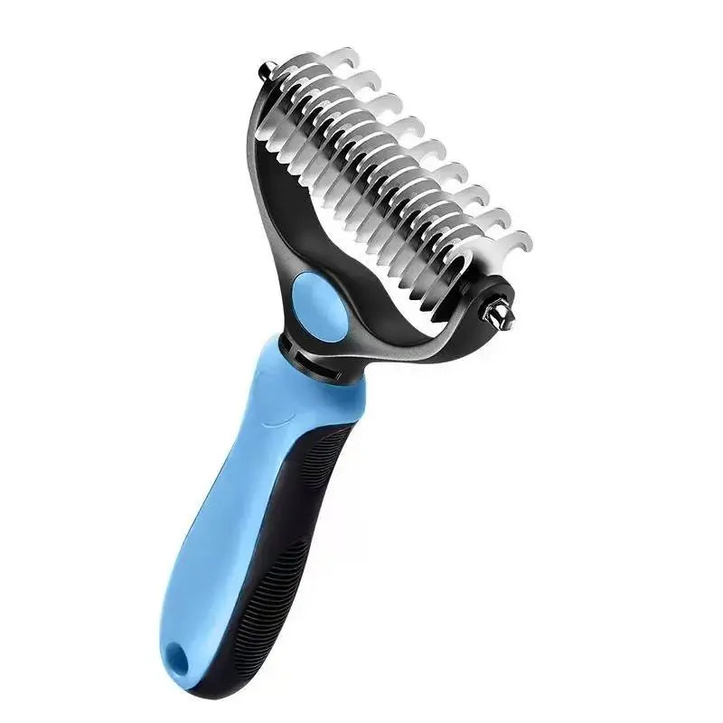 Pet Dematting Undercoat Rake for Long-Haired Dogs &amp; Cats, Double-Sided Grooming Comb for Loose Fur and Light Tangles, Routine Pet Coat Care Tool, Results May Vary by Coat Type