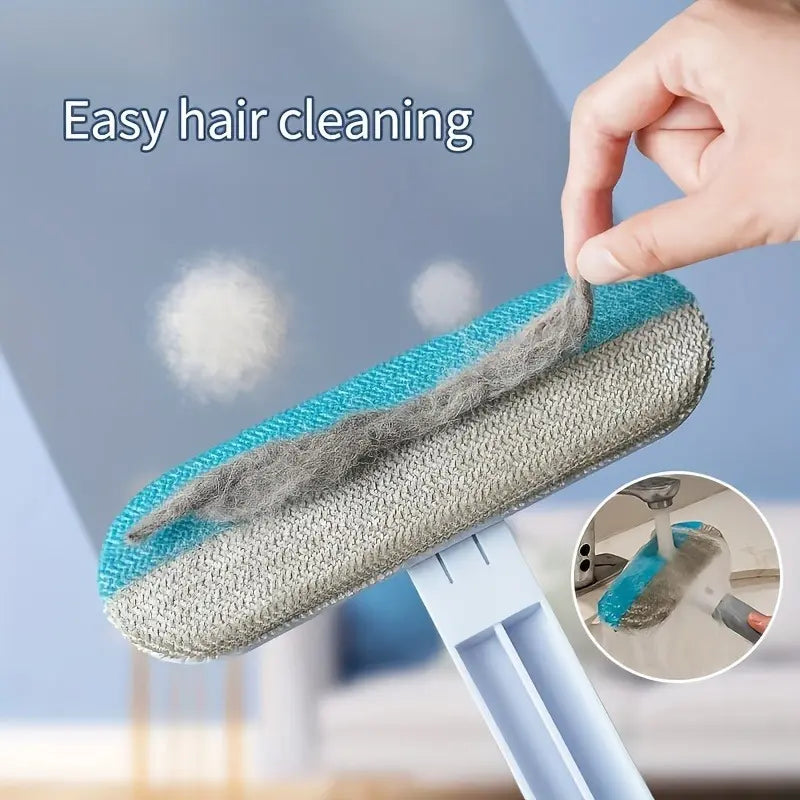 Upgraded Reusable Pet Hair Remover Brush – Extra-Long Handle Lint Cleaner for Dog &amp; Cat Hair, Washable Multi-Surface Tool for Furniture, Bedding, Clothes &amp; Car Interiors