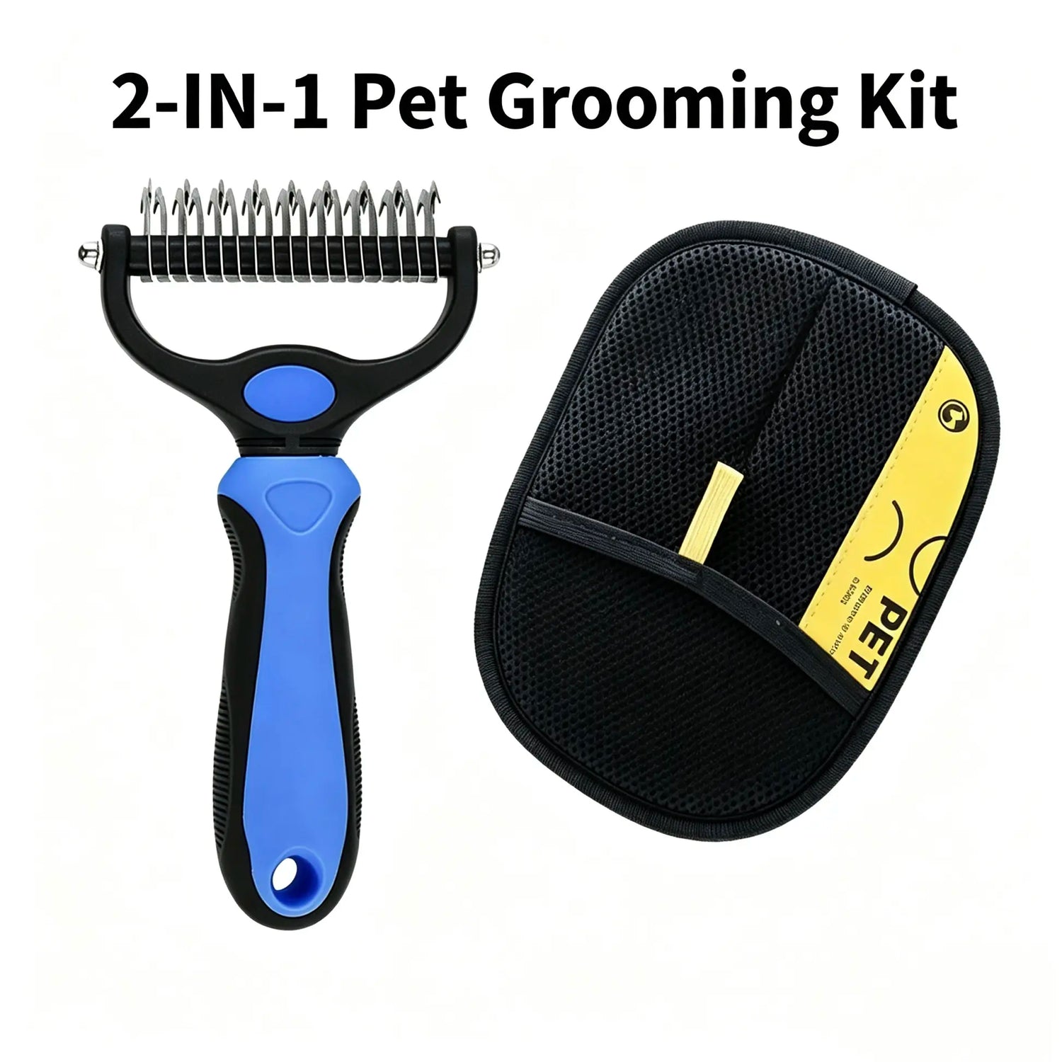Pet Dematting Undercoat Rake for Long-Haired Dogs &amp; Cats, Double-Sided Grooming Comb for Loose Fur and Light Tangles, Routine Pet Coat Care Tool, Results May Vary by Coat Type